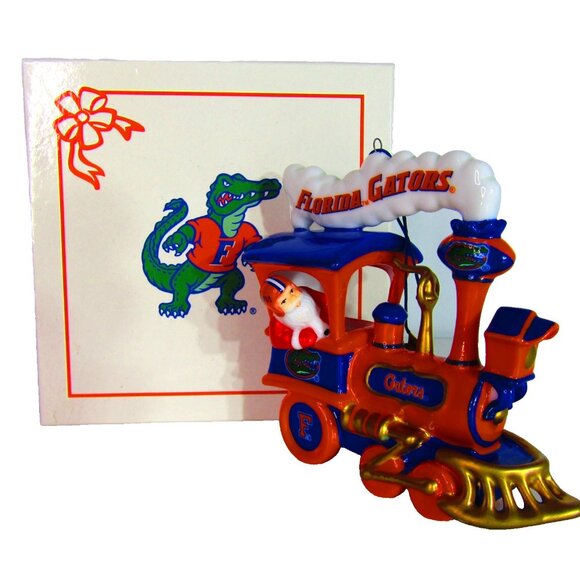 Danbury Mint Florida Gators Victory Train Ornament NCAA Santa Retired 2004 - Picture 1 of 10